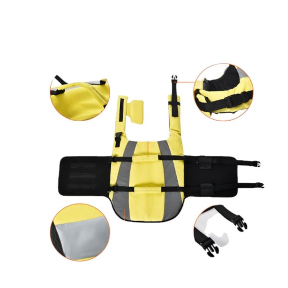 Amazon Basics Dog Adjustable Life Jacket with Reflective Stripes Yellow  Medium - Picture 5 of 14